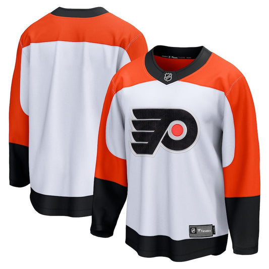 Custom Men's Philadelphia Flyers Fanatics White Away Premier Breakaway Jersey