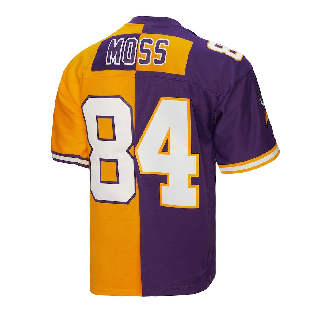 M.Vikings #84 Randy Moss Mitchell & Ness Purple/Gold 1998 Split Legacy Replica Jersey