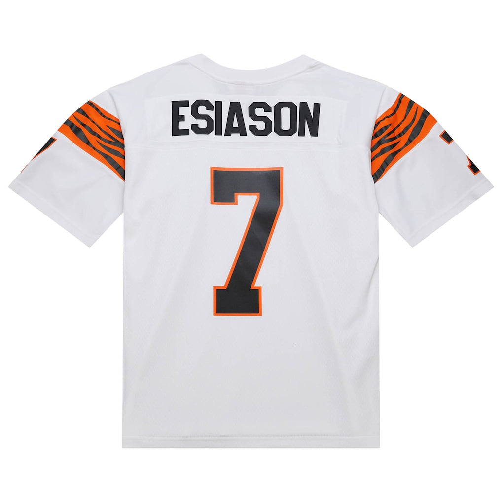 C.Bengals #7 Boomer Esiason Mitchell & Ness White 1984 Legacy Replica Jersey