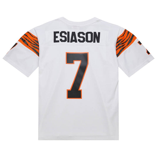C.Bengals #7 Boomer Esiason Mitchell & Ness White 1984 Legacy Replica Jersey