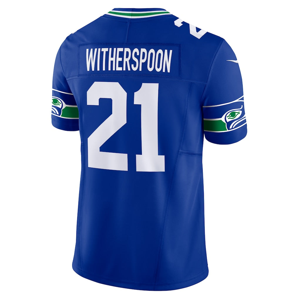 S.Seahawks #21 Devon Witherspoon Royal 50th Season Vapor F.U.S.E. Limited Jersey