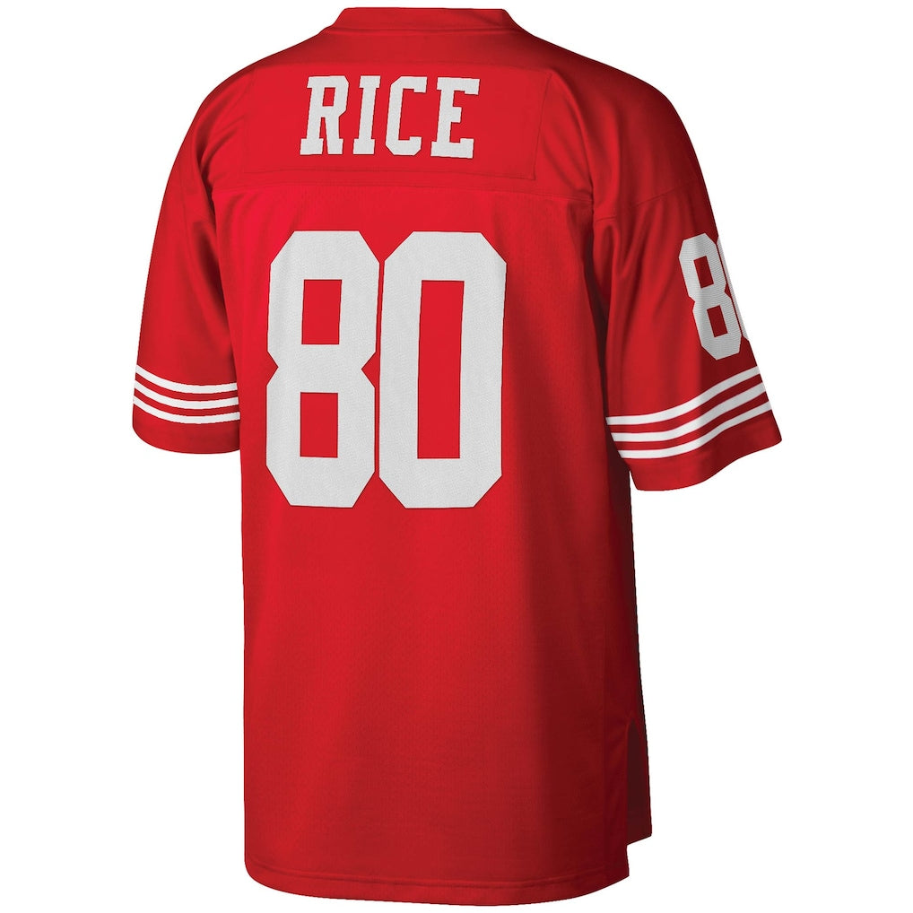 SF.49ers #80 Jerry Rice Mitchell & Ness Scarlet Big & Tall 1990 Retired Player Replica Jersey