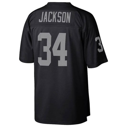 LV.Raiders #34 Bo Jackson Mitchell & Ness Black/Silver 1988 Split Legacy Replica Jersey