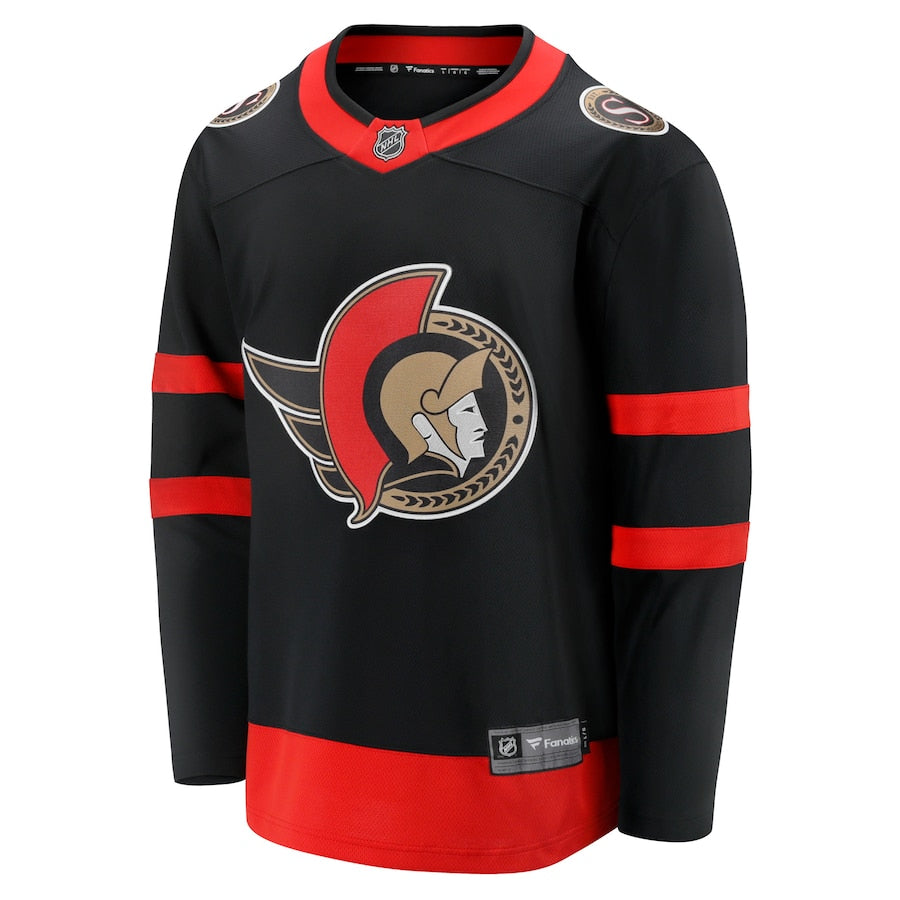 Custom Ottawa Senators  Home Breakaway Jersey - Black