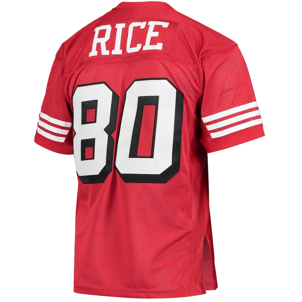 SF.49ers #80 Jerry Rice 1994 Mitchell & Ness Scarlet Authentic Throwback Retired Player Jersey