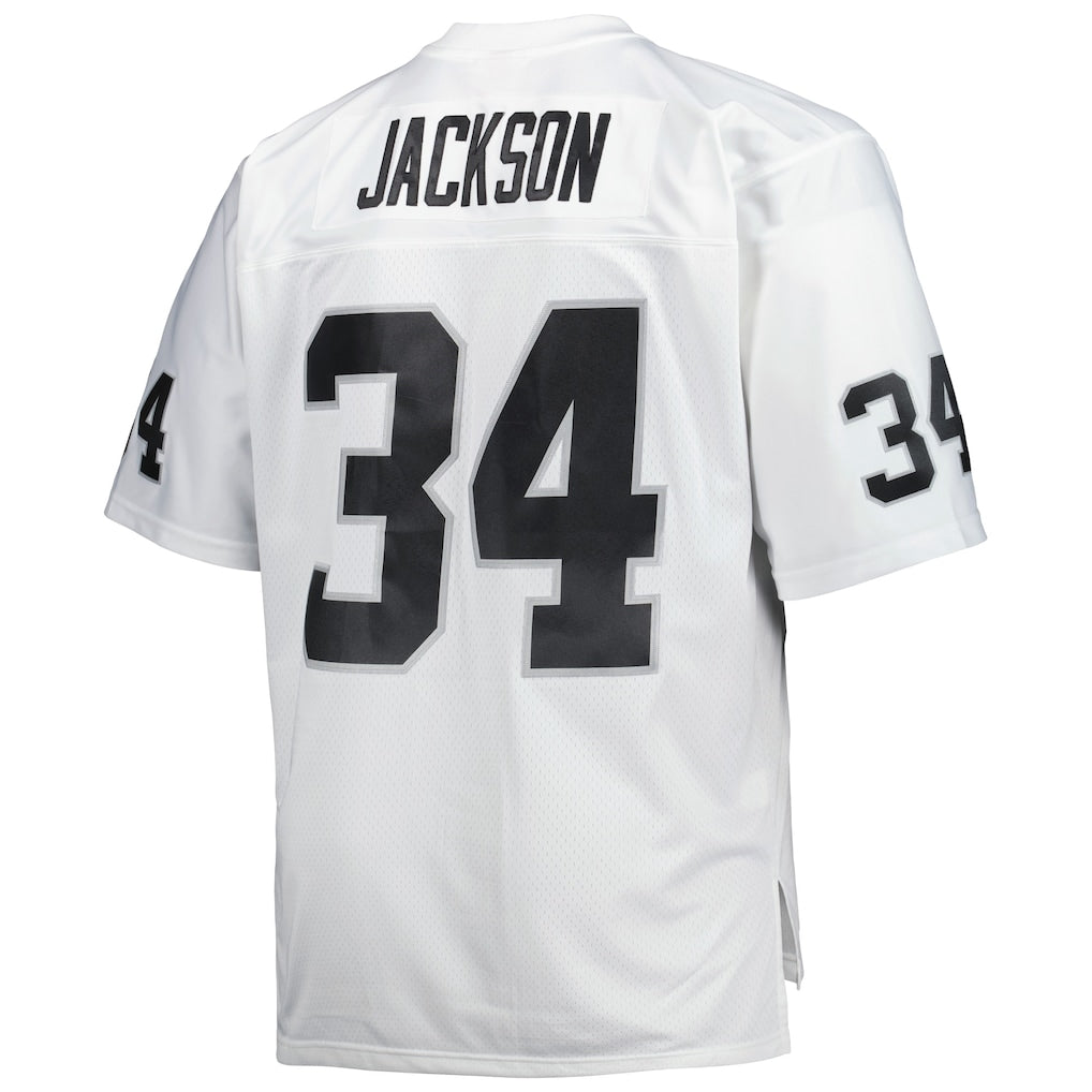 LV.Raiders #34 Bo Jackson Mitchell & Ness White Big & Tall 1988 Retired Player Replica Jersey
