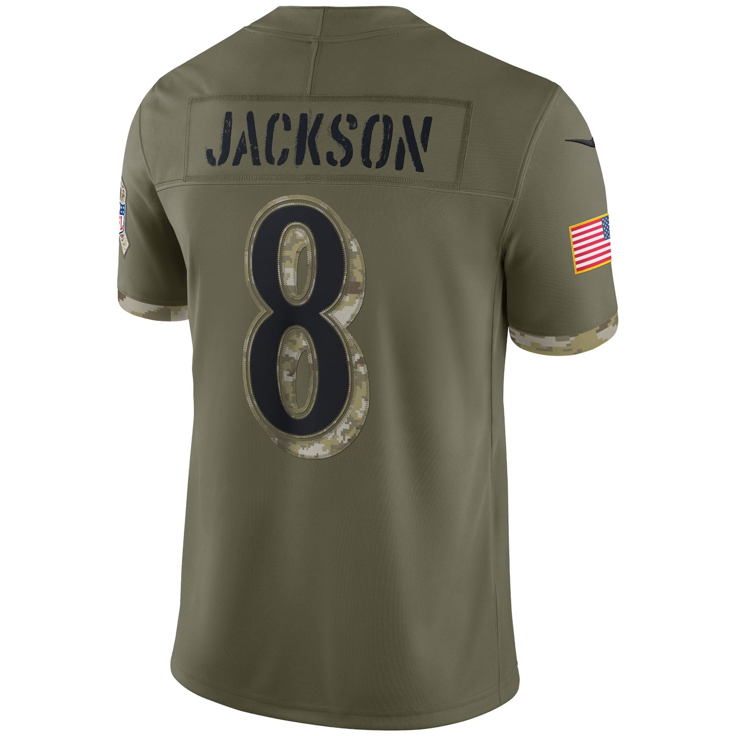 Lamar Jackson Baltimore Ravens  2022 Salute To Service Limited Jersey - Olive