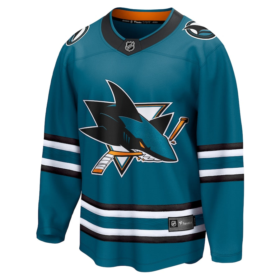 Custom Men's San Jose Sharks Fanatics Teal Home Breakaway Jersey