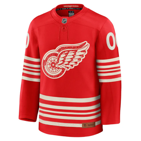 Custom Detroit Red Wings Centennial Fanatics 100th Anniversary Jersey