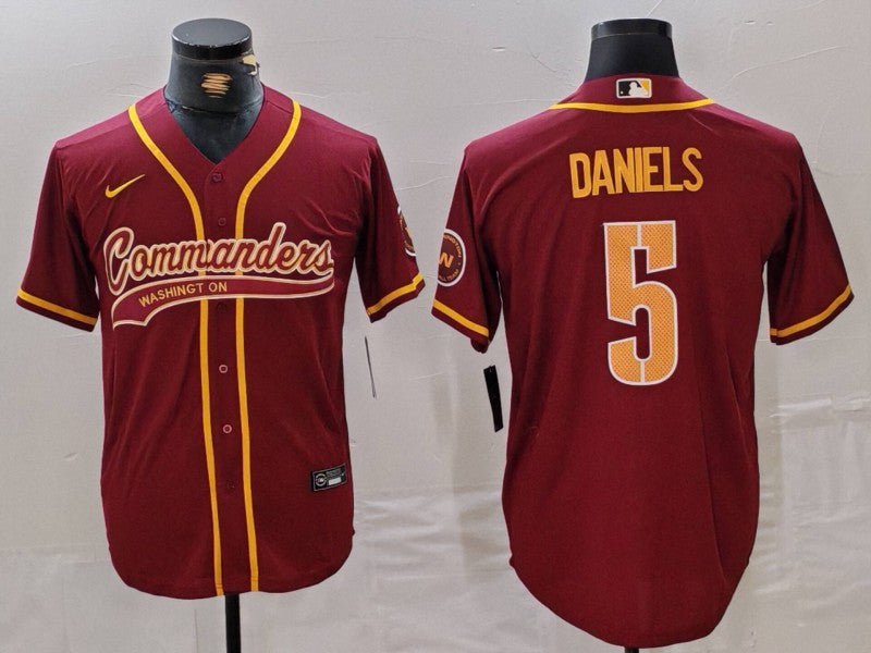 Men's Washington Commanders Jayden Daniels Burgundy Game Jersey