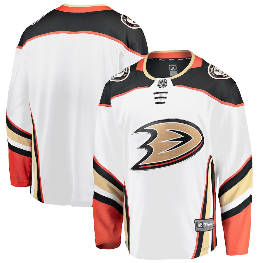 Custom Anaheim Ducks Breakaway Away Jersey - White