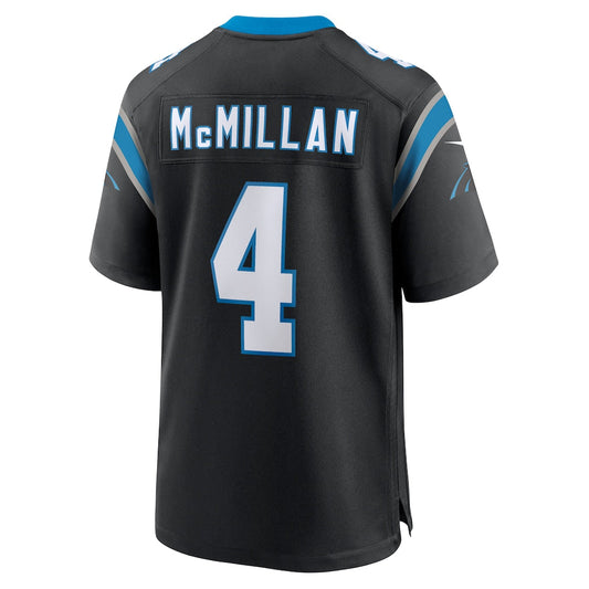 C.Panthers #4 Tetairoa McMillan Black 2025 NFL Draft First Round Pick Game Jersey