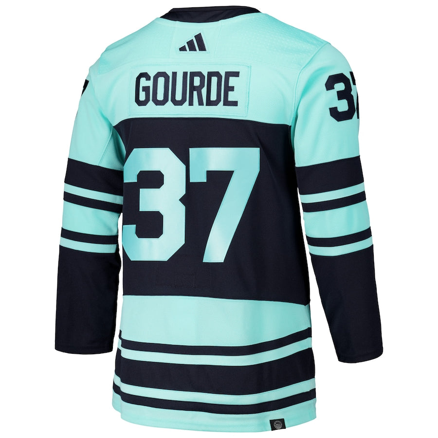 Men's Seattle Kraken Yanni Gourde  Light Blue Reverse Retro 2.0 Authentic Player Jersey