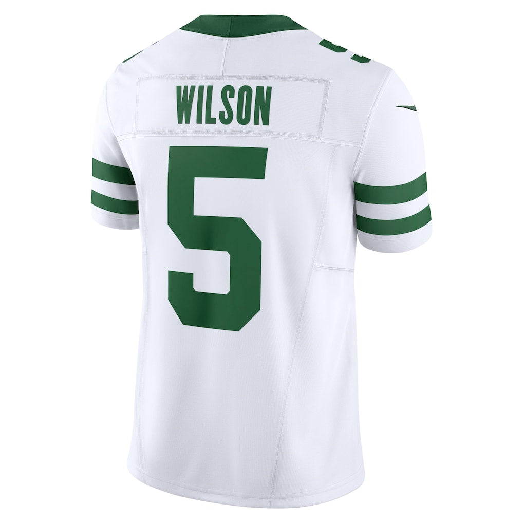 NY.Jets #5 Garrett Wilson Legacy White Vapor F.U.S.E. Limited Jersey