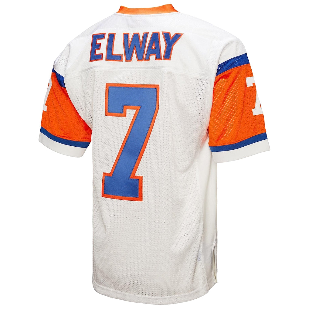D.Broncos #7 John Elway Mitchell & Ness White 1994 Authentic Throwback Retired Player Jersey