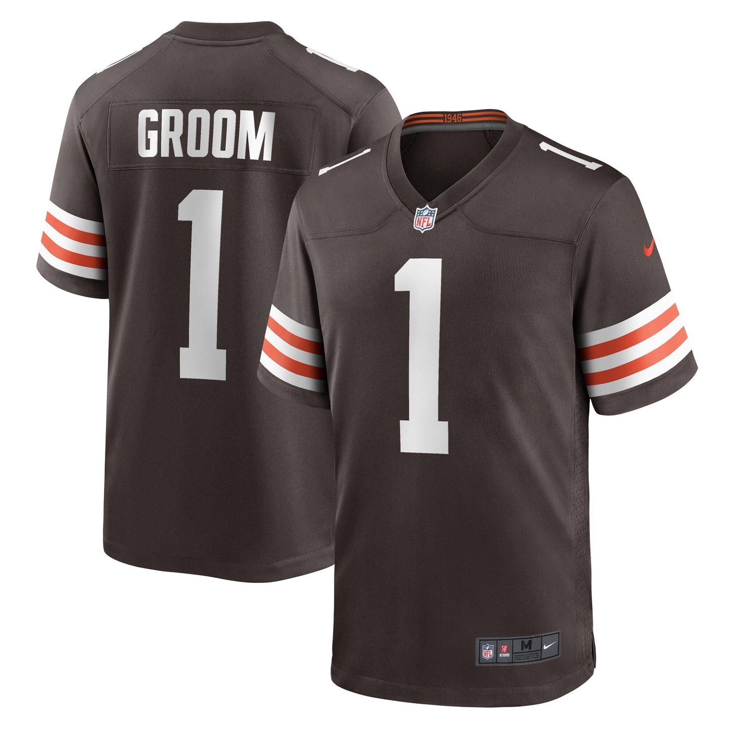 Number 1 Groom Cleveland Browns  Game Jersey - Brown