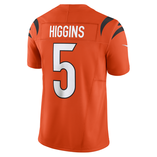 C.Bengals #5 Tee Higgins Orange Vapor F.U.S.E. Limited Jersey