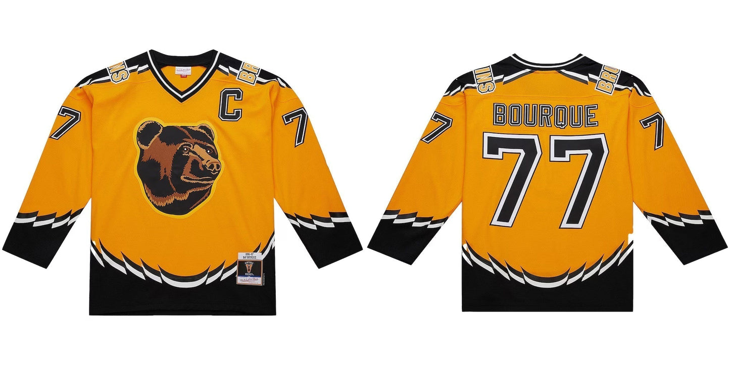 Men's Boston Bruins Ray Bourque Mitchell & Ness Gold Big & Tall 1996-97 Blue Line 2.0 Yellow Jersey