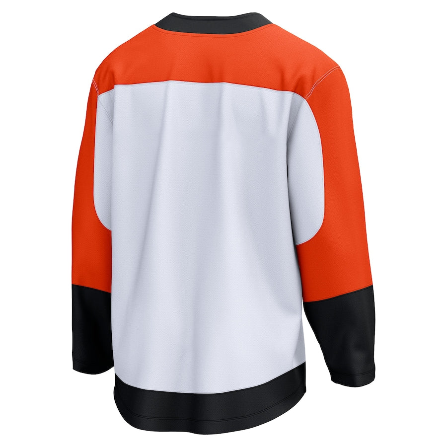 Custom Men's Philadelphia Flyers Fanatics White Away Premier Breakaway Jersey