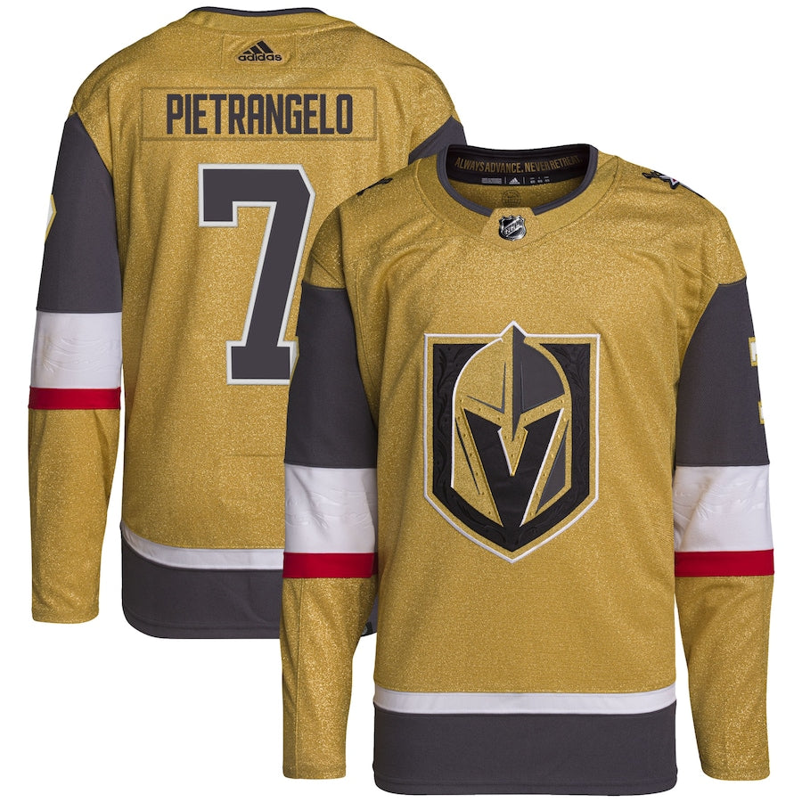 Men's Vegas Golden Knights Alex Pietrangelo  Gold Home Primegreen Authentic Player Jersey