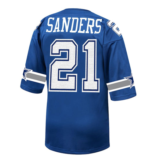 D.Cowboys #21 Deion Sanders Mitchell & Ness 1996 Royal Authentic Throwback Retired Player Jersey