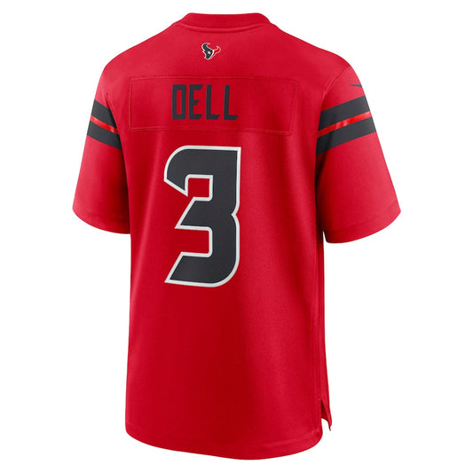 H.Texans #3 Tank Dell Red Alternate Game Jersey