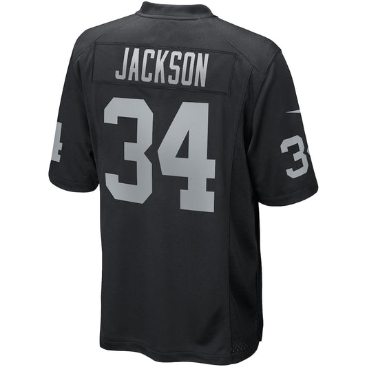 LV.Raiders #34 Bo Jackson Black Game Retired Player Jersey
