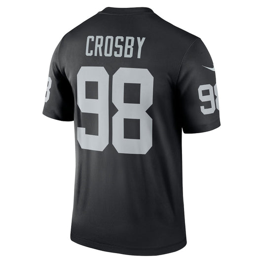 LV.Raiders #98 Maxx Crosby Black Legend Player Performance Top Jersey