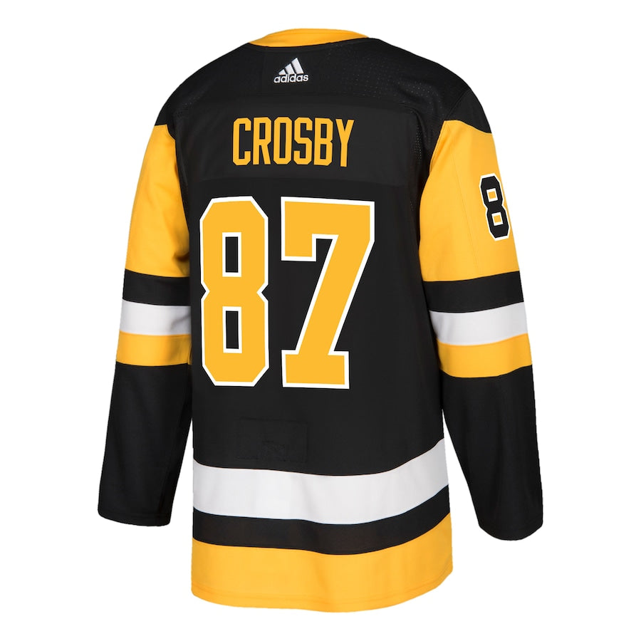 Men's Pittsburgh Penguins Sidney Crosby  Captain Patch Black Authentic Player Jersey