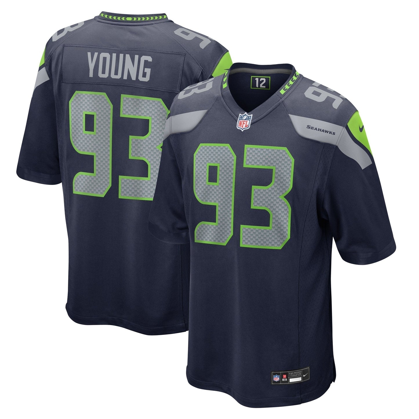 Cameron Young Seattle Seahawks   Game Jersey -  College Navy