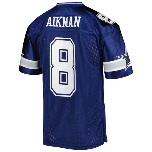 D.Cowboys #8 Troy Aikman Mitchell & Ness Navy 1996 Authentic Throwback Retired Player Jersey
