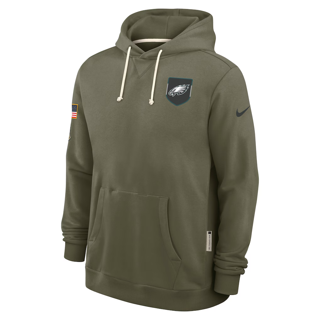 Men's Philadelphia Eagles  Olive 2025 Salute to Service Sideline Standard Issue Dri-FIT Hoodie