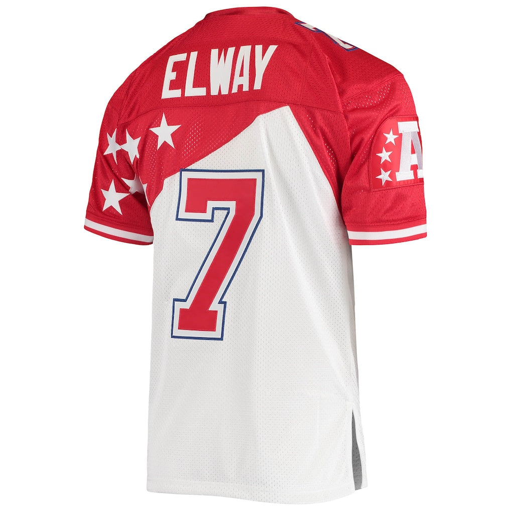 AFC #7 John Elway Mitchell & Ness White/Red 1995 Pro Bowl Authentic Jersey