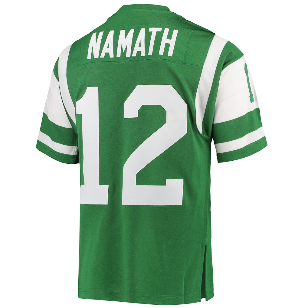 NY.Jets #12 Joe Namath Mitchell & Ness Green Authentic Throwback Retired Player Jersey
