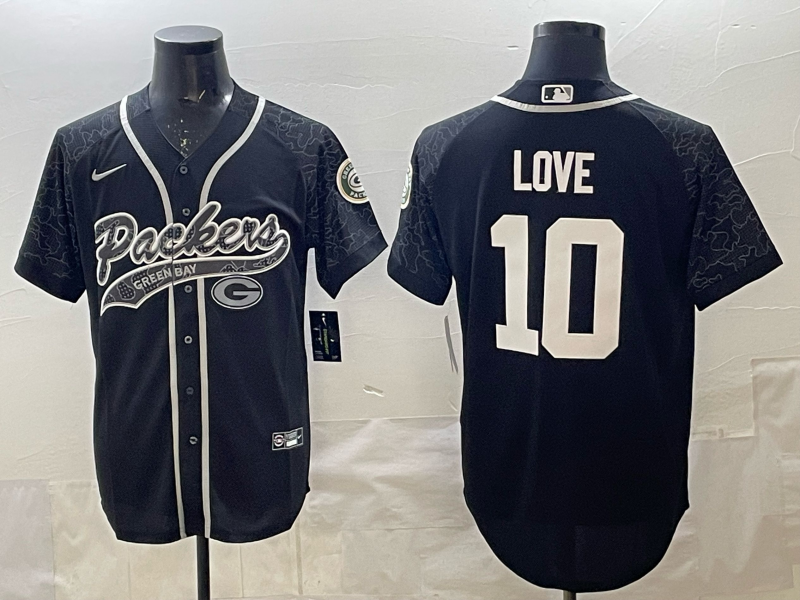 Men's Green Bay Packers Jordan Love Black RFLCTV Game Jersey
