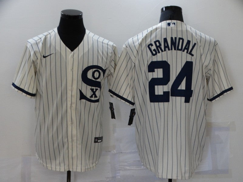 Men's Chicago White Sox Yasmani Grandal Beige Replica Baseball Jersey