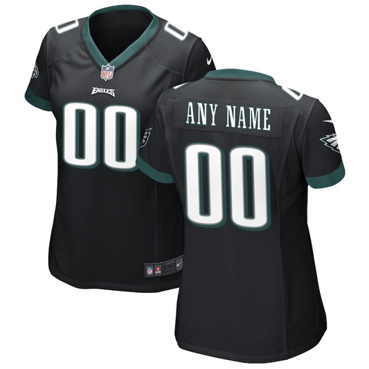Women's  Black Philadelphia Eagles Alternate Custom Game Jersey