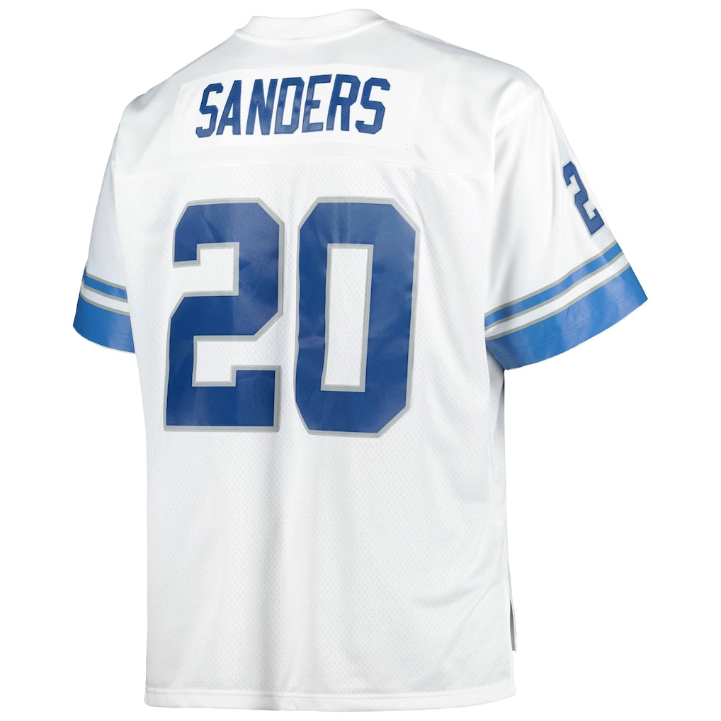 D.Lions #20 Barry Sanders Mitchell & Ness White Big & Tall 1996 Retired Player Replica Jersey
