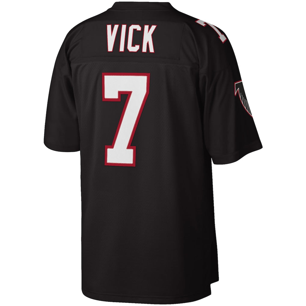 A.Falcons #7 Michael Vick Mitchell & Ness Black Big & Tall 2002 Retired Player Replica Jersey