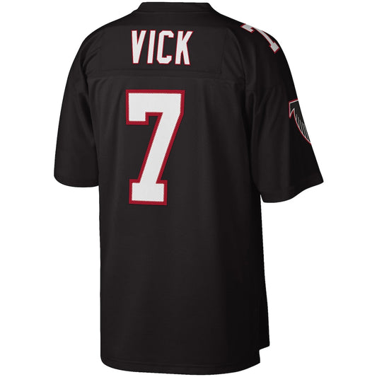 A.Falcons #7 Michael Vick Mitchell & Ness Black Big & Tall 2002 Retired Player Replica Jersey