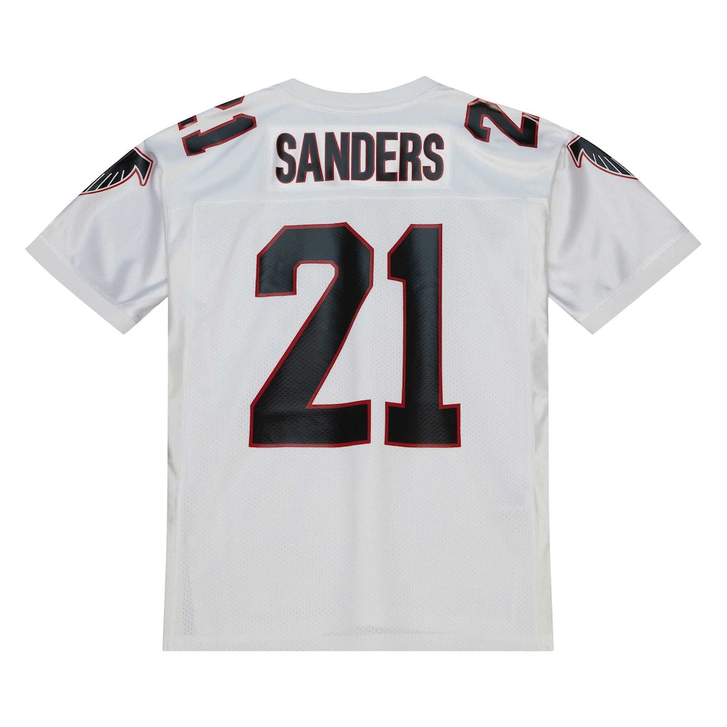 A.Falcons #21 Deion Sanders Mitchell & Ness White 1991 Authentic Throwback Retired Player Jersey