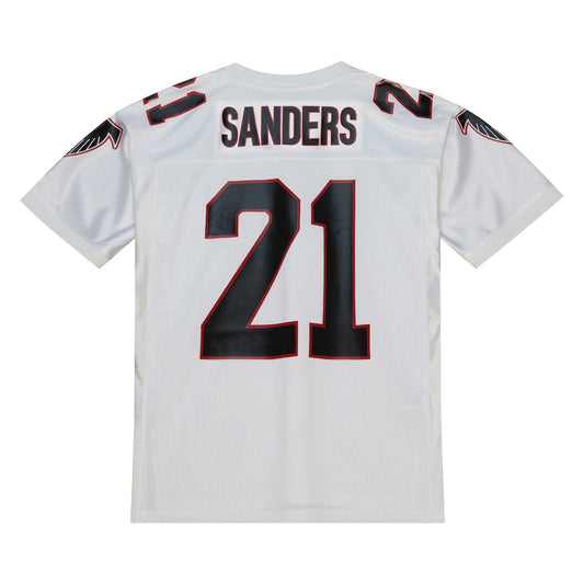 A.Falcons #21 Deion Sanders Mitchell & Ness White 1991 Authentic Throwback Retired Player Jersey