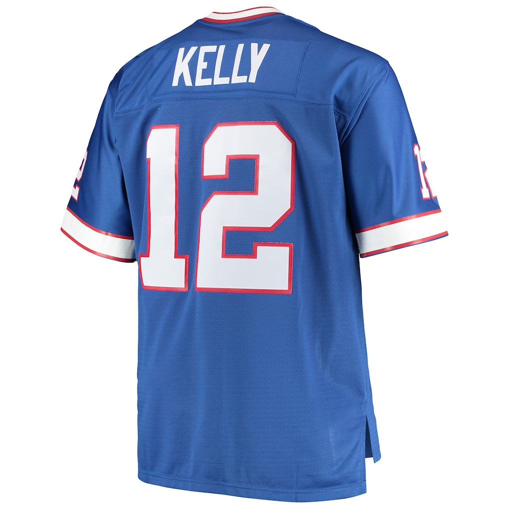B.Bills #12 Jim Kelly Mitchell & Ness Royal Big & Tall 1990 Retired Player Replica Jersey