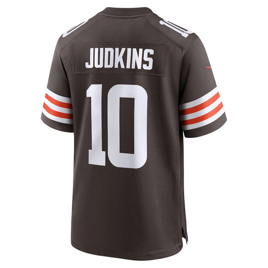 C.Browns #10 Quinshon Judkins Brown 2025 NFL Draft Game Jersey
