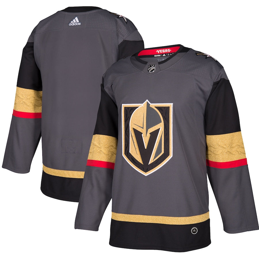 Custom Men's Vegas Golden Knights  Gray Alternate Blank Jersey
