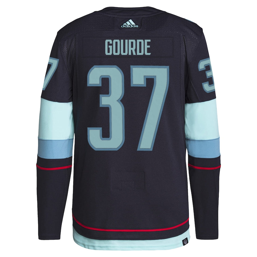 Men's Seattle Kraken Yanni Gourde  Deep Sea Blue Home Primegreen Authentic Pro Player - Jersey