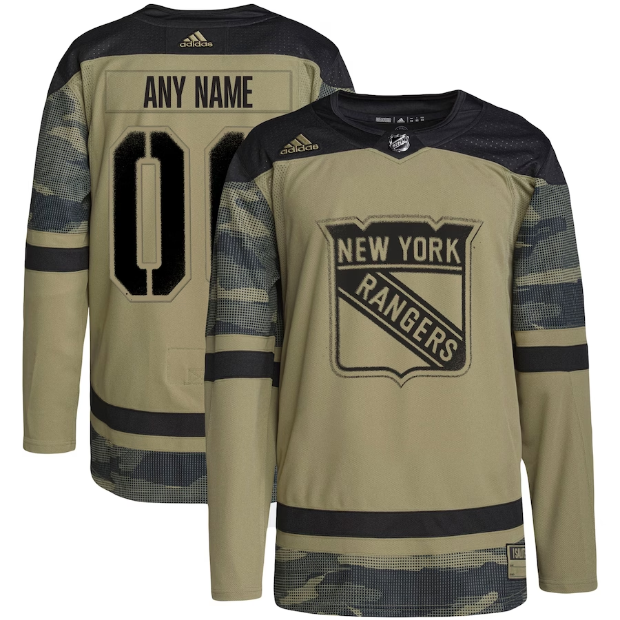 Men's New York Rangers  Camo Military Custom Player Jersey1