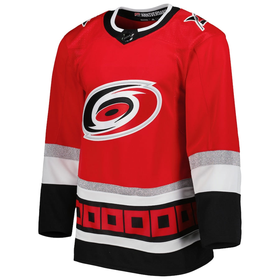Custom Carolina Hurricanes  2022-23 25th Anniversary Primegreen  Jersey - Red