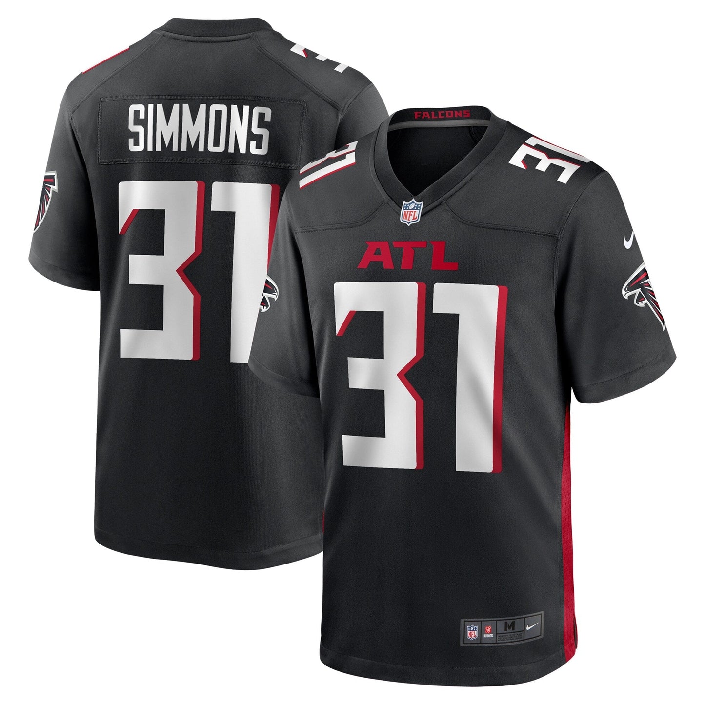 Justin Simmons Atlanta Falcons  Team Game Jersey -  Black