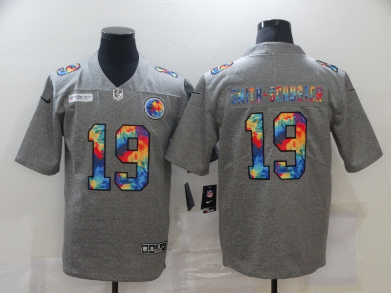 Men's Pittsburgh Steelers JuJu Smith-Schuster #19 Gray Player Game Jersey1